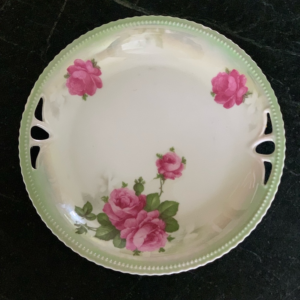 KOENIGSZELT SILESIA |  Floral Handled Cake Plate